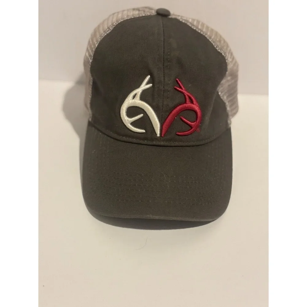 Realtree Trucker Baseball Cap Hat Snapback Mesh Hunting Embroider Buck Grey Pink